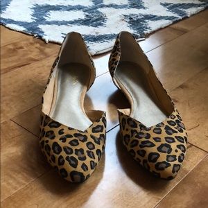 Leopard print pointy toe flats- brand new!